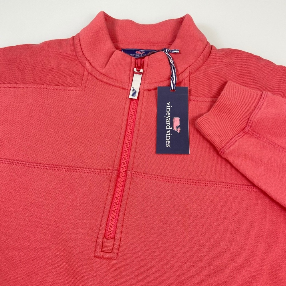 Vineyard Vines Mens M Jetty Red Collegiate Shep Shirt NEW Quarter Zip Pullover